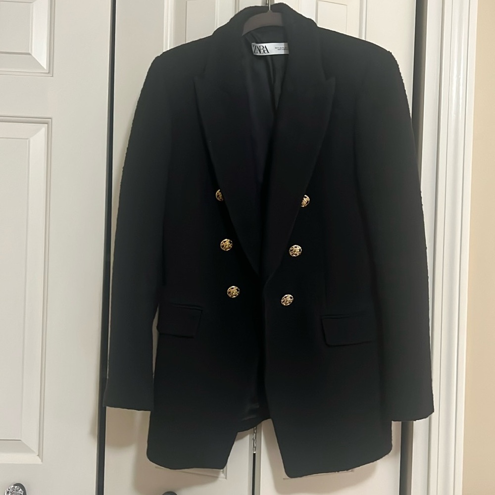 Zara Double Breasted Boucle Blazar